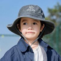 Children'S Fisherman Hat Boys Washed Cowboy Hat Camping Alphabet Girls Big Eaves Sunscreen Hat Average size (3-10 years old) pilka spalva
