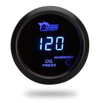 Skaitmeninis alyvos slėgio matuoklis su jutikliu automobiliniam automobiliui 52 mm 2 colių LCD 0–120 PSI įspėjamoji lemputė juoda