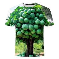 3D Juokingas Arbūzų Medžio Grafinis Marškinėlis Vyrams Drabužiai Šaunus Dizainas Šviežių Vaisių Marškinėlis Madingi Streetwear Atsitiktiniai Vaikų Viršutiniai Drabužiai Marškinėlis S