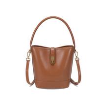 Genuine Leather Women's Bag Light Luxury Niche High-end Bucket Bag New Fashion Casual Versatile One-shoulder Crossbody Bag