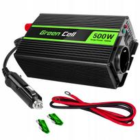 Automobilinis įtampos keitiklis (inverteris) 12v → 230v, 500w / 1000w, modifikuota sinuso banga, su USB – Green Cell