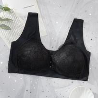 Priekine sagtimi didelio dydžio liemenėlė apatinis trikotažas nėriniuota seksuali pakelianti liemenėlė be lankelių moteriškas apatinis trikotažas liemenėlė 5XL smėlis
