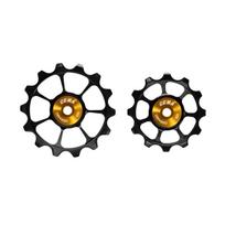 Cema SRAM AXS galinio perjungėjo ratukai | keramika | 12 pavarų | Black-Gold