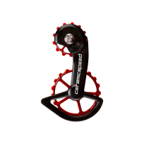 CeramicSpeed OSPW Shimano 9100/9150/8000SS/8050SS Oversized galinio perjungėjo kojelė su ratukais | Coated | Red