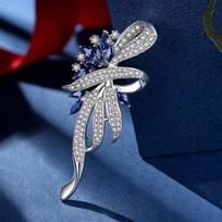1pc luxurious and fashionable women's crystal rhinestone brooch, suit jacket chest flower accessory