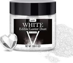 "Edible Glitter" valgomieji blizgučiai - 30 g valgomųjų blizgučių miltelių blizgučių dulkės gėrimams, maistui, tortams - valgomieji metaliniai maisto dažai blizgučiai kokteiliams, tortams (balti)