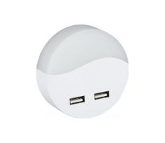 LED Lizdinė naktinė lemputė su prieblandos jutikliu 2xUSB LED/0,45W/230V 3000K