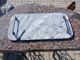 Granito padėklas, pilkas su juodomis rankenomis, 30x60cm (Klaipėdoje) - 021