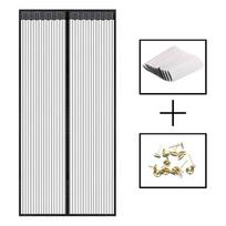 Apsauga nuo uodų durų užuolaida Tinklelis nuo vabzdžių Pertvara Magnetinės durų užuolaidos Be gręžimo Tinklelis nuo uodų M 90x210cm juoda