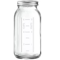 64 oz plataus kaklelio stiklainis - Hermetiškas konservavimas fermentavimui, marinavimui - Didelio patvarumo laikymas, Pusė galono/2 kvartos >1L