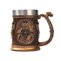 1 vnt. 600 ml viduramžių vintažinės alaus taurės, nerūdijančio plieno kavos puodeliai, kūrybingi vikingų bokalai, baro dekoracijos, dervos amatai 600ml