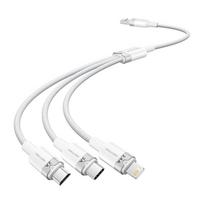 USB 2.0 A į 3in1 3A kabelis Vention CTPWG 1.5M baltos spalvos