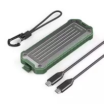 Disko dėžutė Orico OTPX-G2 M.2 NVMe/SATA SSD USB-C 3.2 – pilkos ir žalios spalvos
