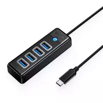 Orico PW4U-C3 USB-C / 4x USB-A 3.0 Hub – juodos spalvos
