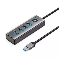 Šakotuvas Orico PDD4U-U3 4x USB-A 3.0 – pilkos spalvos