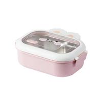 Cute Rabbit Lunch Box Stainless Steel Bento Box for Kids School Students Meal Box Sealed Leak Portable Proof Food Containers rožinė