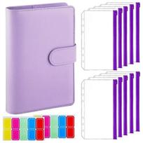 A6 odinis segtuvo dangtelis 6 žiedų biudžetinis segtuvas Pinigų vokų pinigų taupymo segtuvas violetinė