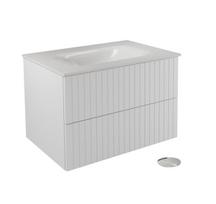 Pakabinama vonios spintelė su praustuvu Besco Akya Linea, 66 cm, balta