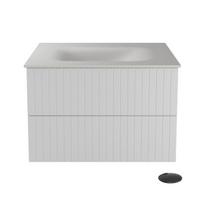 Pakabinama vonios spintelė su praustuvu Besco Akya Linea, 76 cm, balta