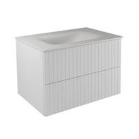 Pakabinama vonios spintelė su praustuvu Besco Akya Linea, 76 cm, balta