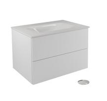 Pakabinama vonios spintelė su praustuvu Besco Akya Classic, 76 cm, balta