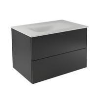 Pakabinama vonios spintelė su praustuvu Besco Akya Classic, 76 cm, pilka/balta