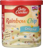 "Betty Crocker" turtingas ir kreminis vaivorykštinių drožlių glajus (453 g)