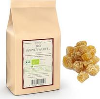 "Kamelur" 1 kg ekologiškų imbierų kandytų aštrių - geriausios ekologiškos kokybės kandytų ir cukruotų imbierų kubeliai, maloniai aštrūs ir nesulfuruoti