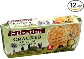 "Stiratini" krekeriai su alyvuogių aliejumi ir rozmarinais, 12 vnt. (12 x 250 g)
