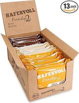 HAFERVOLL Porridge2go Mixbox, 3 batonėliai: žemės riešutų, lazdyno riešutų ir migdolų kakavos, 13 x 55 g grūdų batonėlių, sertifikuoti ekologiški, veganiški, be pridėtinio cukraus, su riešutų sviestu