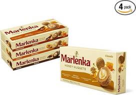 Marlenka Honey Balls 3 + 1 Pack Mix | Delicious Honey Nuggets | Pyragaičių rutuliukai su medumi | 4 x 10 rutuliukų | 4 x 235g | Saldainiai urmu | Saldainių skonis panašus į Marlenka Cakes
