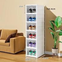 Dustproof High-top Cabinet Shoe Rack 6 Layer Save Space Stackable And Foldable Transparent Sneaker Storage Shoes Box For Door