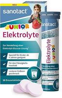 sanotact Electrolytes Junior (16 šnypščiančių tablečių), elektrolitai vaikams nuo viduriavimo, karščio, kelionių, skysčių balansui palaikyti, braškių skonio