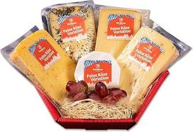 Wurstbaron® dovanų krepšelis su sūriu, dovanų krepšelis "Sūrio variacijos gurmanams" dovanų dėžutėje