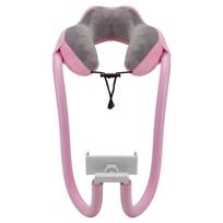 U-shaped Pillow with Mobile Phone Memory Foam Cervical Spine Neck Pillow Tablet Computer Stands Holder Lazy Support Nap Pillow rožinė