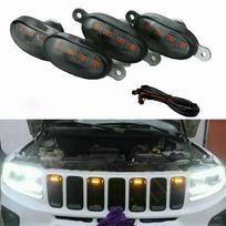 4 vnt. Priekinių grotelių LED lemputės Raptor stiliaus grotelės Jeep For Grand Cherokee - 2003-2024 Aukštos kokybės ABS plastiko dekoratyvinės lempos CHINA