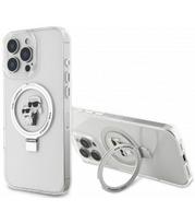 Skaidrus dėklas Apple iPhone 16 Pro Max telefonui "Karl Lagerfeld Ringstand Karl and Choupette MagSafe Case"
