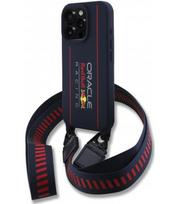 Mėlynas dėklas Apple iPhone 16 Pro Max telefonui "Red Bull Silicone Vertical Logo MagSafe Case + Crossbody Strap"