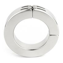 Mr. Steel Hinged Magnetic Cockring 50mm Silver