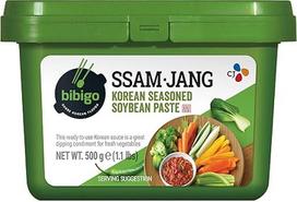 "Bibigo Ssam-Jang" sojų pupelių pasta - korėjietiška sojų pasta, idealiai tinkanti mėsai, daržovėms ar ryžiams pagardinti - 3 x 500g
