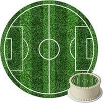 "J&M DECO" valgomas torto papuošalas - torto papuošalas gimtadienio proga - futbolo torto papuošalas - gimtadienio torto papuošalas iš fondanto - apvalus 20 cm - valgomas popierinis torto papuošalas - futbolo torto papuošalas