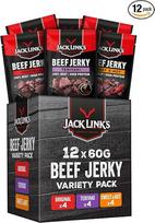 "Jack Links Beef Jerky" dovanų dėžutė - 12 vnt. (12 x 60 g) - aukštos kokybės mėsos užkandžių dovanos vyrams - tėčiui, tėvui, vyro dovanai arba kaip dovanų krepšelis, dovanų krepšelis, gimtadienis - daug baltymų