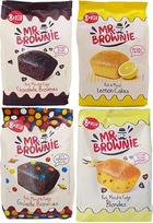 "Mr Brownie" 4 x 200 g "Mr Brownie" šokoladiniai pyragėliai "Galactic Brownies" citrininiai pyragėliai "Lemon Cakes Blondies" su belgiško šokolado pyragais Vertės pakuotės rinkinys