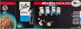"Sheba Sauce Collection" drėgno maisto laikymo maišeliai "Fish Selection" suaugusioms katėms 4 rūšys 40 x 85g