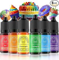 "Wwtop" maistiniai dažai 6 spalvos x 12 ml, labai koncentruotas maistinių dažų skystis kepimui, maistinės spalvos, maistinių dažų rinkinys fondantui, kalėdiniams tortams, makaronams, keksiukams, sausainiams (vaivorykštė)