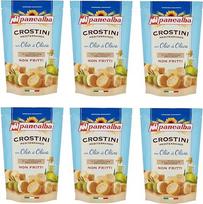 6 x Panealba Crostini Mediterraneo su Olio di Oliva kruopomis su alyvuogių aliejumi Sūdytas užkandis Nekeptas Nekeptas 100 g