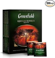GREENFIELD KENYAN SUNRISE Juodoji arbata Aukštos kokybės juodoji arbata 100 pusryčių arbatos maišelių 100 arbatos maišelių Kenijos pusryčių arbata Košerinė be glitimo 100 dviejų kamerų maišelių viename voke