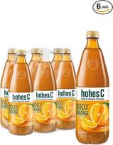 hohes C Orange (6 x 1 litras), 100 % sultys, apelsinų sultys, acerolos sultys, vitaminas C, be pridėtinio cukraus pagal įstatymą, veganiškas