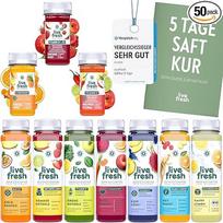 LiveFresh sulčių valymas 5 dienoms, 35 sultys ir 15 injekcijų, šalto spaudimo ir be pridėtinio cukraus, vaisių sultys, spaustos iš šviežių vaisių ir daržovių, veganiškos vaisių sultys svorio metimui, įskaitant užstatą