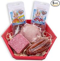 Wurstbaron® dešros dovanų dėžutė Mažas dovanų krepšelis su saliamiu ir kumpiu, dešros pakuotė